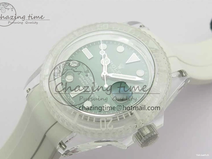 Dial Strap White Green Submariner on VR3135 3AF Transparent Best Phantomlab Edition Rubber 0217